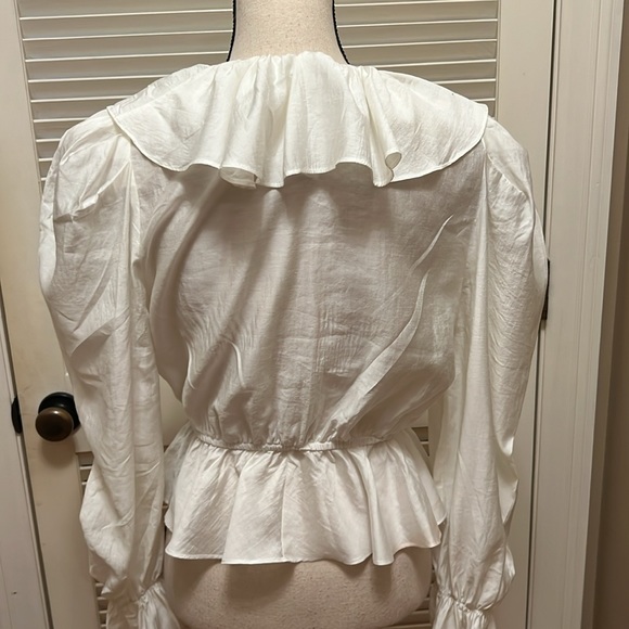 Aiden Ruffled Blouse in Cream, Size Medium - Picture 11 of 17